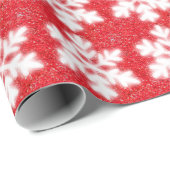 Klassiek Kerst rood wit sneeuwvlok patroon Cadeaupapier (Rol Hoek)