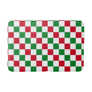 Klassiek kerst schaakbordpatroon badmat