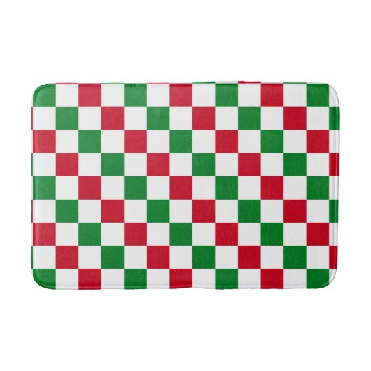 Klassiek kerst schaakbordpatroon badmat (Voorkant)