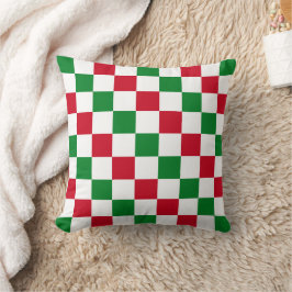 Klassiek kerst schaakbordpatroon kussen