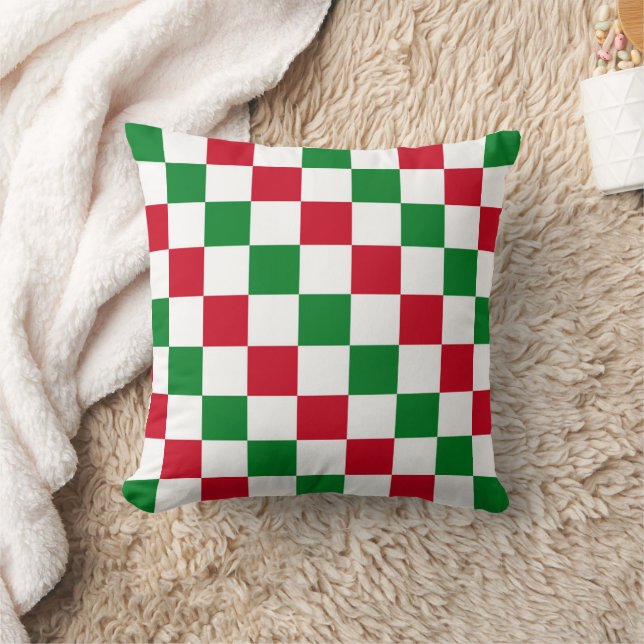 Klassiek kerst schaakbordpatroon kussen (Deken)