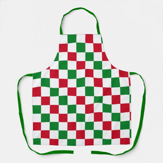 Klassiek kerst schaakbordpatroon schort (Voorkant)