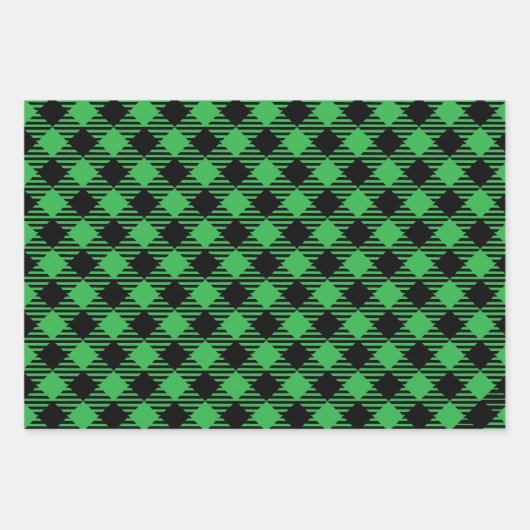 Klassiek Kerst Tartan inpakpapier, Vakantie Inpakpapier Vel (Voorkant 2)