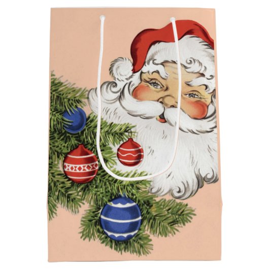 Klassiek Kerst-uitroep: Hallo! Jolly Santa Claus Medium Cadeauzakje (Achterkant)