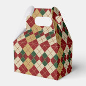 Klassiek, Kerst/winter argyle patroon Bedankdoosjes (Achterkant)