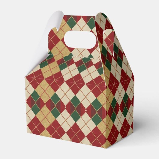 Klassiek, Kerst/winter argyle patroon Bedankdoosjes (Voorkant Zijde)