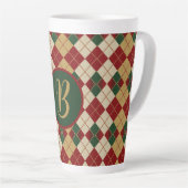 Klassiek, Kerst/winter argyle patroon Latte Mok (Rechterhoek)