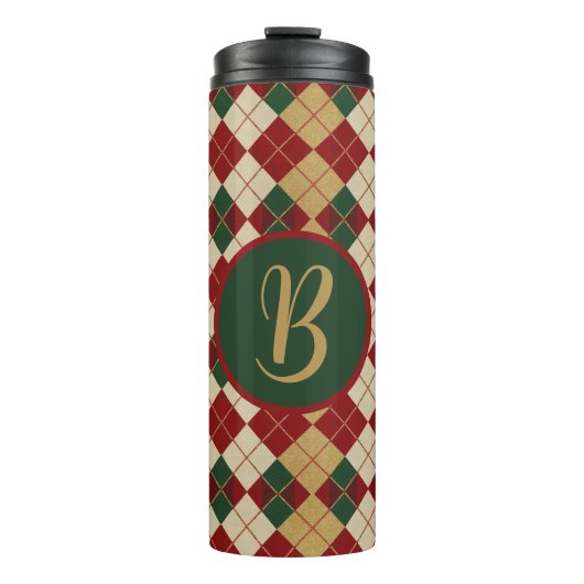 Klassiek, Kerst/winter argyle patroon Thermosbeker (Voorkant)