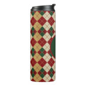 Klassiek, Kerst/winter argyle patroon Thermosbeker (Gedraaid links)