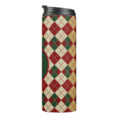 Klassiek, Kerst/winter argyle patroon Thermosbeker (Geroteerd rechts)
