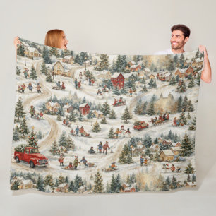 Klassiek Kerst Winter Wonderland Fleece Deken