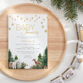 Klassiek Kerst Wit Genderneutraal Baby shower Kaart