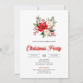 Klassiek Kerstboeket Aquarel Kerstmis Kaart (Voorkant)