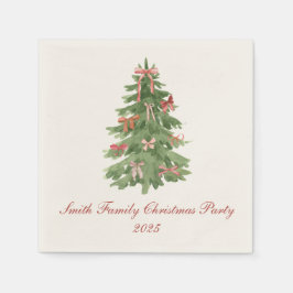 Klassiek Kerstboom Familie Kerstfeest Vakantie Servet