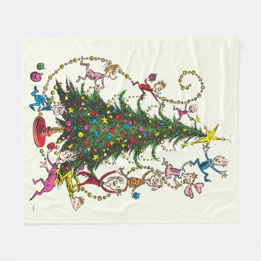 Klassiek| Kerstboom Fleece Deken (Voorkant (Horizontaal))