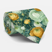 Klassiek kerstcadeau voor mannen Ranunculus bloem Stropdas (Opgerold)