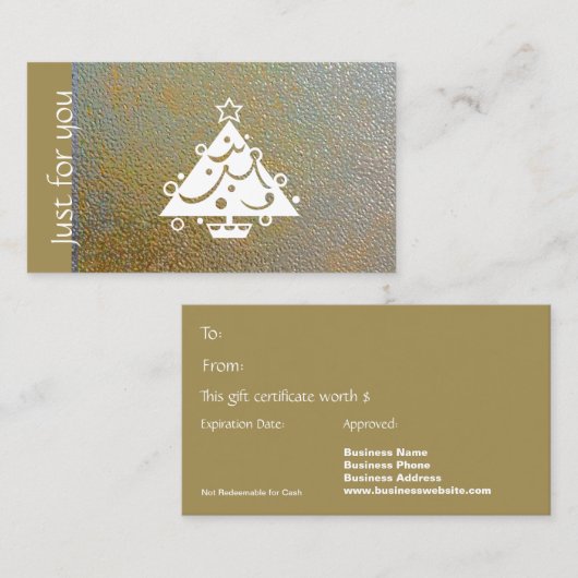 Klassiek kerstcadeaubon met Silver Classic Kortingskaartje (Voorkant / Achterkant)