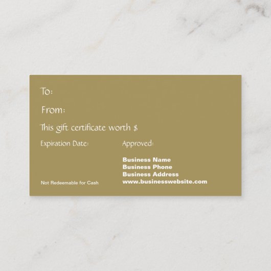 Klassiek kerstcadeaubon met Silver Classic Kortingskaartje (Achterkant)