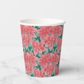 Klassiek kerstcadeautje Poinsettia Floral Pattern Papieren Bekers (Achterkant)