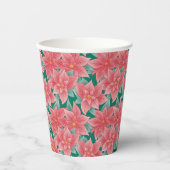Klassiek kerstcadeautje Poinsettia Floral Pattern Papieren Bekers (Voorkant)