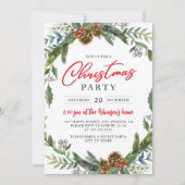 Klassiek kerstfeest Holly bessen eikel Kaart (Voorkant)