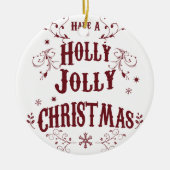 Klassiek Kerstfeest Keramisch Ornament (Voorkant)