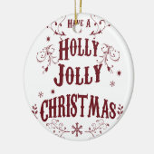 Klassiek Kerstfeest Keramisch Ornament (Links)