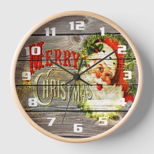 Klassiek Kerstfeest & Kerstman op roestige oude Ho (Voorkant)