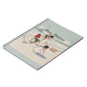 Klassiek kerstfeest met sneeuwkinderen notitieboek (Linkerzijde)