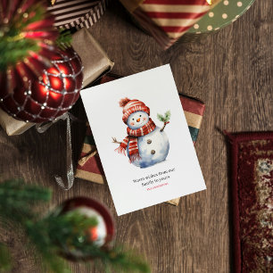 Klassiek Kerstfeest & Sneeuwmannen Feestdagenkaart