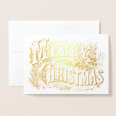 Klassiek Kerstfeest uit het Victoriaanse tijdperk Folie Kaarten (Voorkant met envelop)