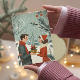 Klassiek Kerstfeest voor Getrouwden Feestdagenkaart