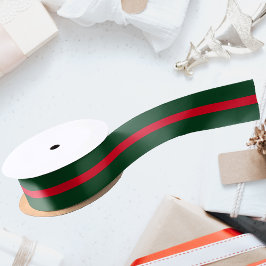 Klassiek kerstgroen en rood lint