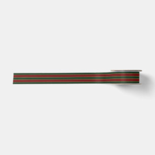 Klassiek kerstgroen en rood met gouden afwerking satijnen lint