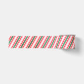 Klassiek kerstgroen rood wit gestreepte lint (Voorkant)