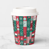 Klassiek kerstinpakpapier patroon papieren bekers (Achterkant)