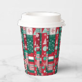 Klassiek kerstinpakpapier patroon papieren bekers (Rechts)