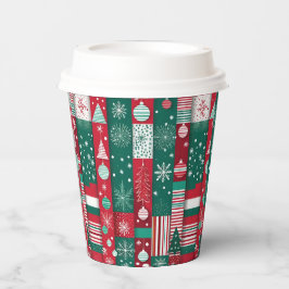 Klassiek kerstinpakpapier patroon papieren bekers