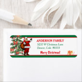 Klassiek kerstkerstboomruitadres etiket (Insitu)