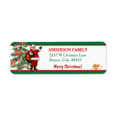 Klassiek kerstkerstboomruitadres etiket (Voorkant)