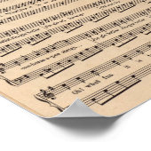 Klassiek Kerstlied Jingle Bells Bladmuziek Poster (Hoek)