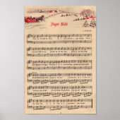 Klassiek Kerstlied Jingle Bells Bladmuziek Poster (Voorkant)
