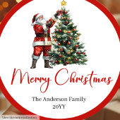 Klassiek Kerstman Gelukkig Kerstmis Label Ontwerp