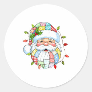 Klassiek Kerstman Gezicht Grappige Kerstman Kerst  Ronde Sticker