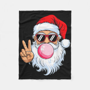 Klassiek Kerstman gezicht grappige ouderwetse Kers Fleece Deken