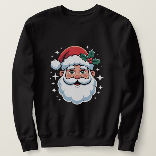 Klassiek Kerstman Gezicht Kerstmis Trui (Design voorkant)