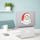 Klassiek Kerstmannengezicht Sticker (Laptop op bureau)