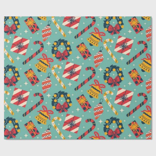 Klassiek Kerstmis 30"x6"Verpakkend Document Cadeaupapier (Vlak)