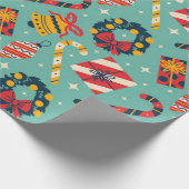 Klassiek Kerstmis 30"x6"Verpakkend Document Cadeaupapier (Hoek)