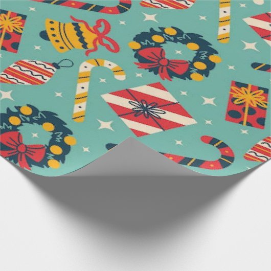 Klassiek Kerstmis 30"x6"Verpakkend Document Cadeaupapier (Hoek)